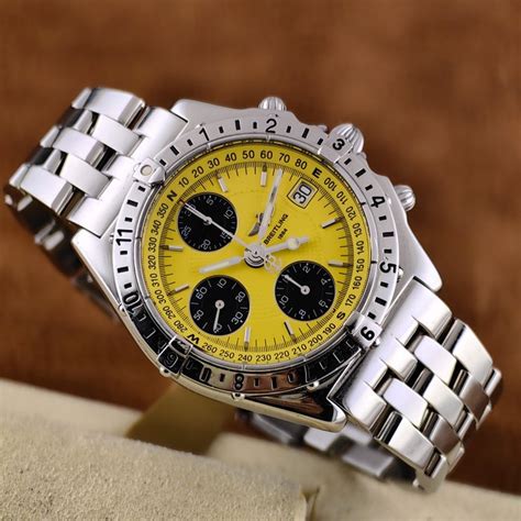 breitling chronomat longitude yellow face